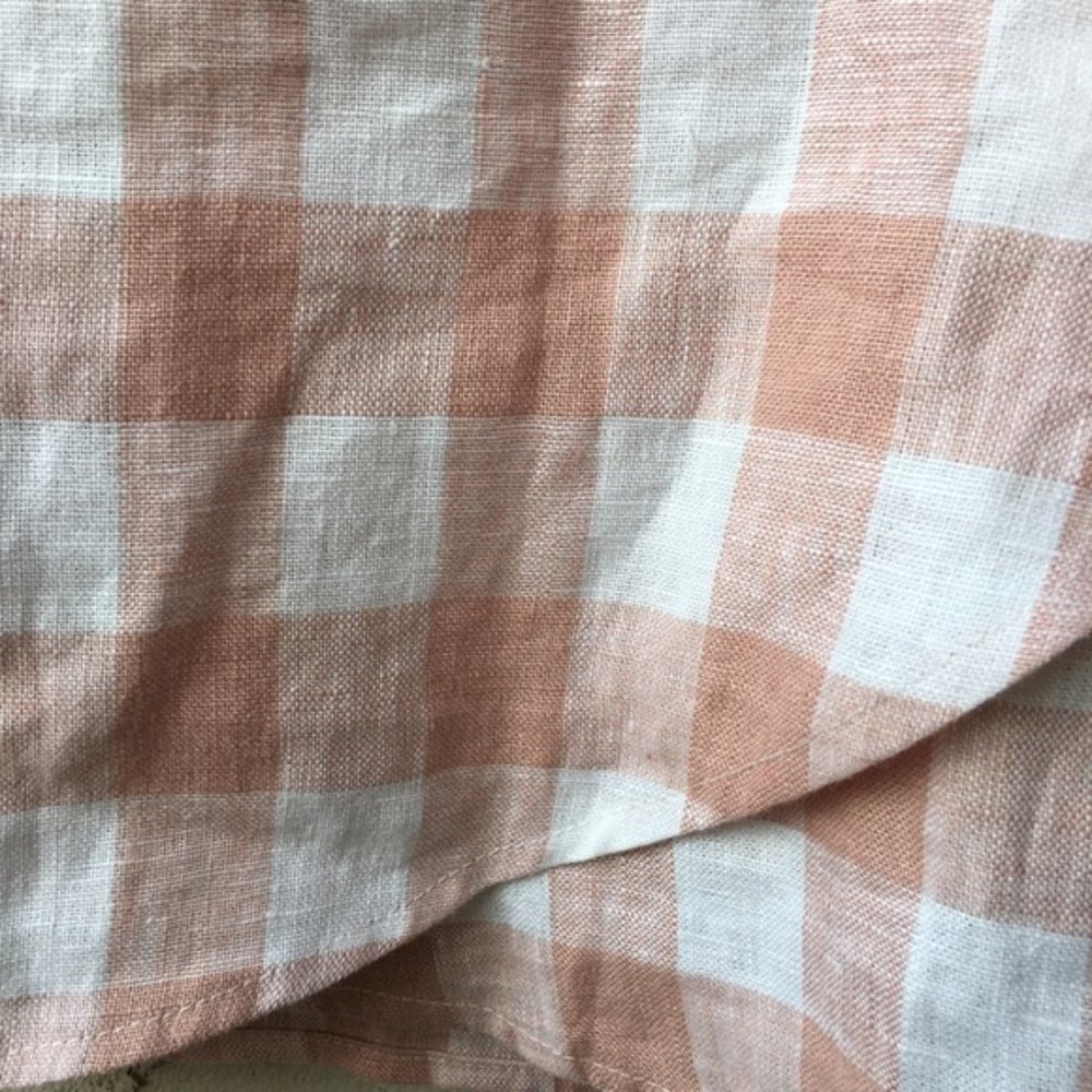 Reformation Side Tie Check Linen Wrap Mini Skirt Size M - Picture 9 of 9